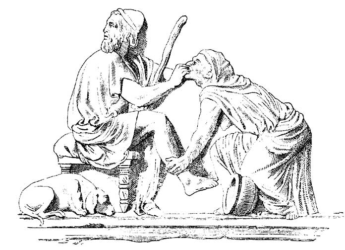 Odysseus and Euryclea