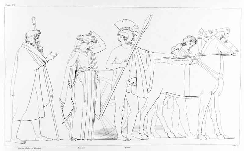Penelope leaves her father Icarius to marry Ulysses, James  Parker after John Flaxman
