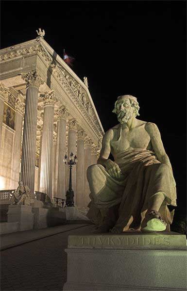 Thukydides Statue vor dem Parlament in Wien