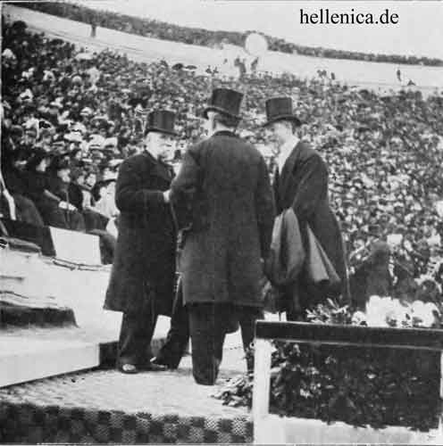 heodoros Deligiannis (links) bei den Olympischen Spielen von 1896