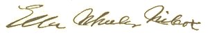 Author signature. Ella Wheeler Wilcox.