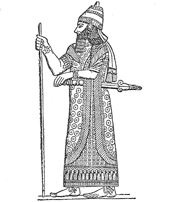 ASSYRIAN KING IN ROYAL ROBES.