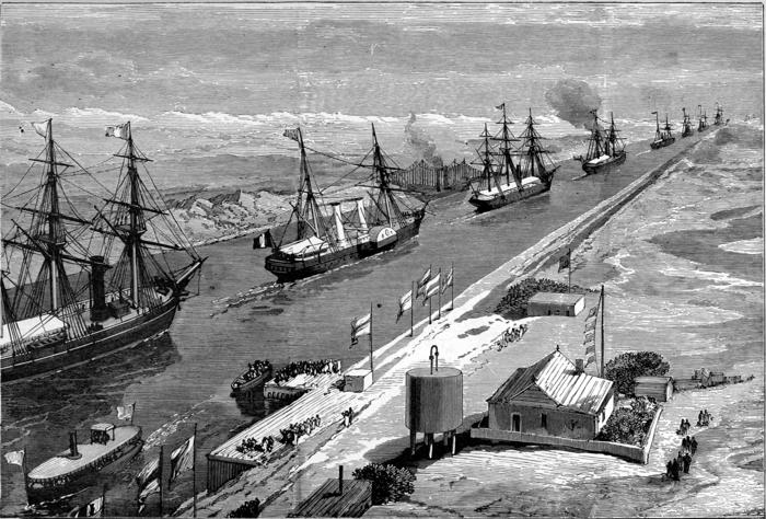 OPENING OF THE SUEZ CANAL—PROCESSION OF SHIPS