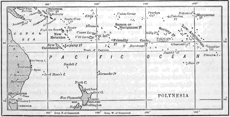 MAP OF THE ISLANDS OF THE PACIFIC