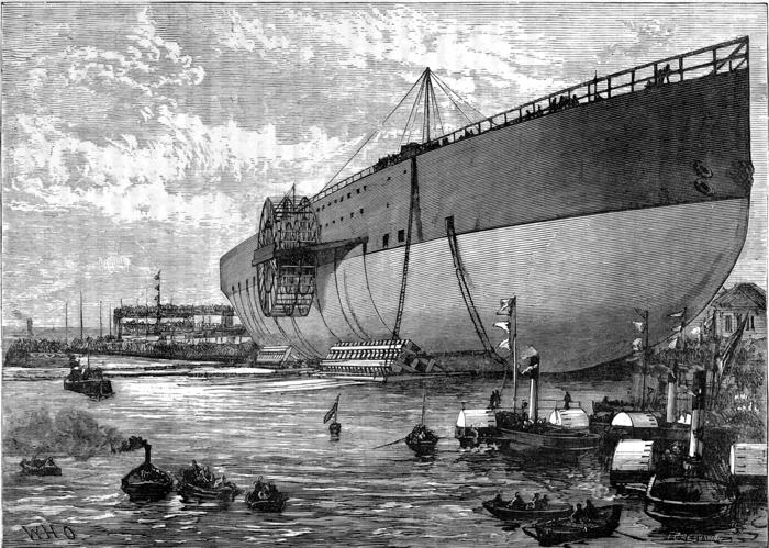THE LAUNCH OF THE “GREAT EASTERN.”