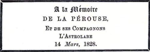 To the memory of La Pérouse