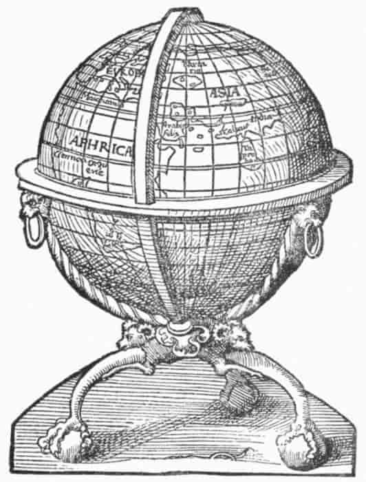 GLOBE GIVEN IN SCHÖNER'S OPUSCULUM GEOGRAPHICUM, 1533.
