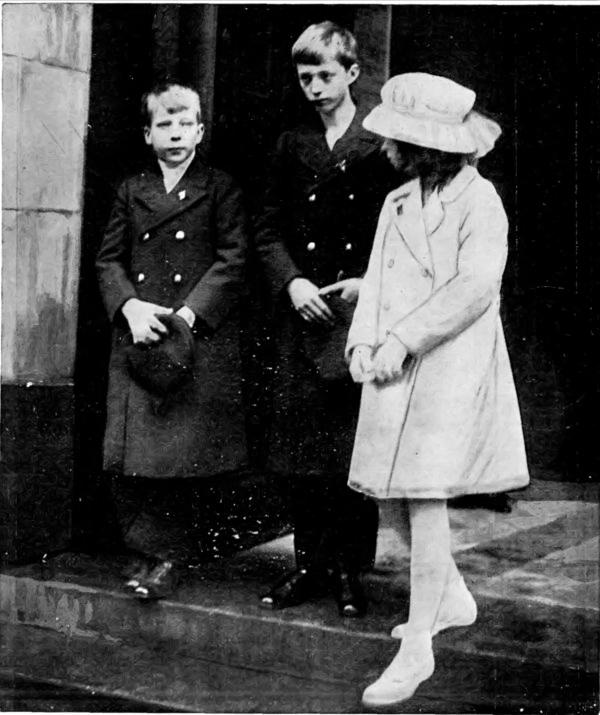 KING ALBERT'S FÊTE-DAY: THE ROYAL BELGIAN CHILDREN AT WESTMINSTER CATHEDRAL FOR THE SOLEMN MASS.