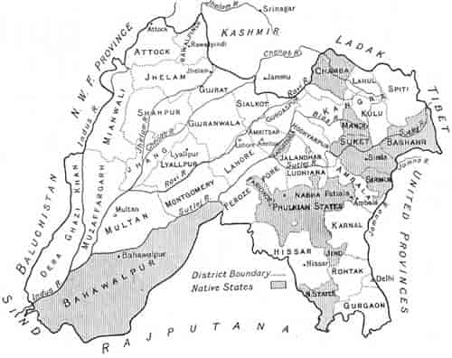  Fig. 83. Skeleton District Map of Panjáb.