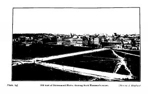 Old view of Government House, showing Scott Thomson's corner. 