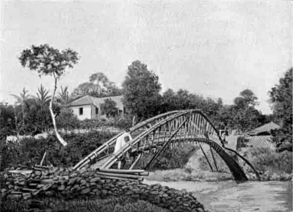 Bamboo bridge near Batu Tulis.
