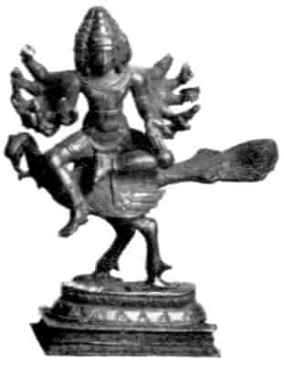 Kartakeya Çiva's Son, the War-God, seated on a pea-cock
