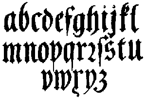 ,146. GERMAN BLACKLETTERS WITH ROUNDED ANGLES