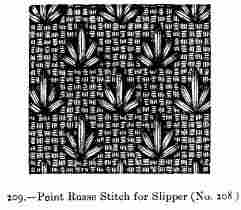 Point Russe Stitch for Slipper (No. 208)