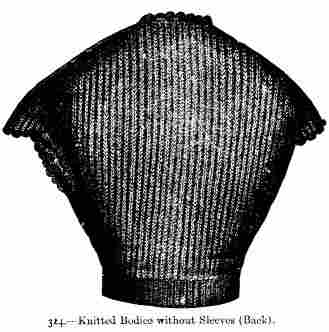Knitted Bodice without Sleeves (Back).