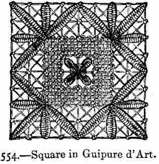 Square in Guipure d'Art.
