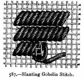 Slanting Gobelin Stitch.