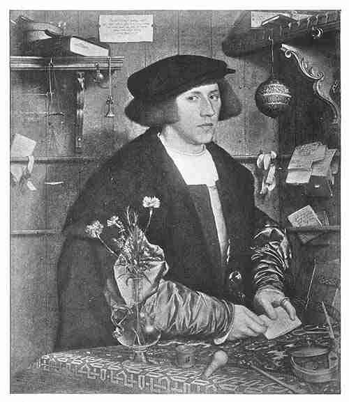 Plate 21. Portrait of Georg Gyze by Hans Holbein, Showing a Holbein Rug With Cufic Border