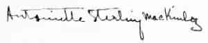 signature: Handwritten, Antoniette Sterling MacKinlay