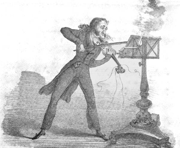 Plate VI.—See Appendix. Cartoon of Paganini frm the title-page of a comic Song, 1831.