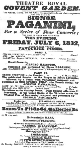 PLATE 19. (See Appendix.) Programme for a concert by Paganini.