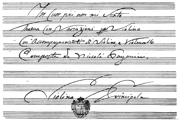PLATE 25. (See Appendix.) Musical manuscript by Paganini.