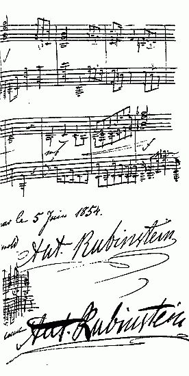 Autograph of Anton Rubinstein
