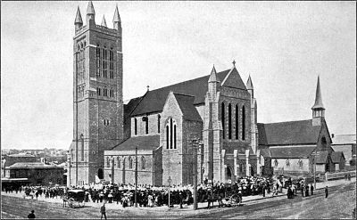 ST. MATTHEW'S CHURCH, AUCKLAND (showing the original wooden Church on the right).