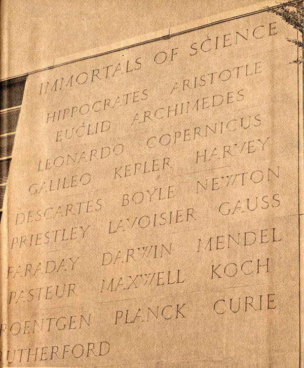 Endpaper, names of scientists