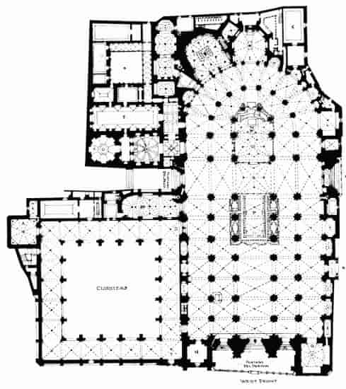 KEY OF PLAN OF TOLEDO CATHEDRAL