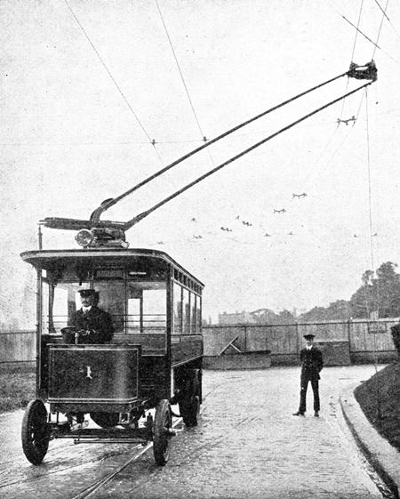 Photograph of an electric trolley omnibus