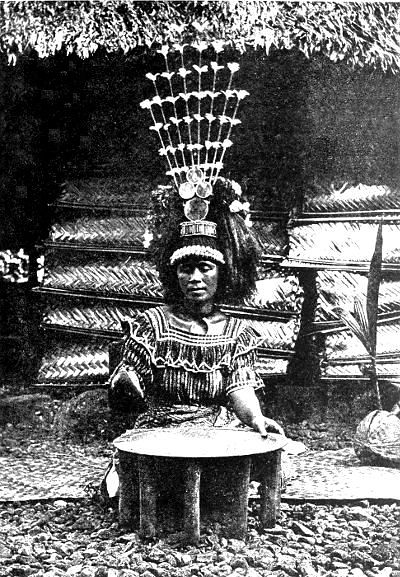 Faa-oo-pea, chieftainess of Pago Pago, making kava