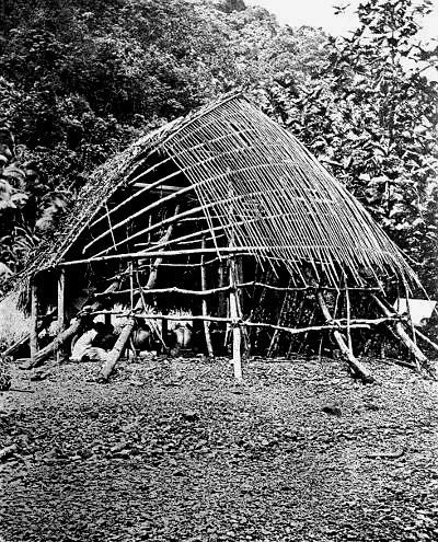A Samoan house in the course of construction