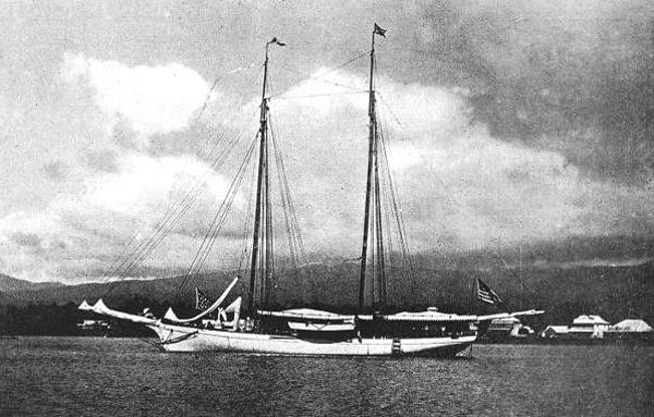 Lurline at anchor in Bay of Apia, Samoa