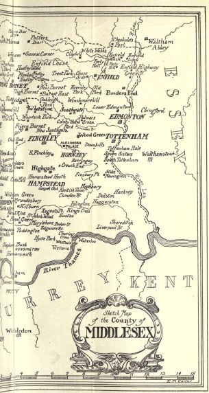 MAP ACCOMPANYING “MIDDLESEX.” PAINTED BY JOHN FULLEYLOVE