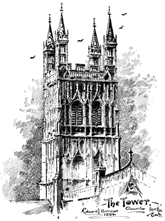 The Tower. Gloucester from the East. Edward J. Burrows 1894