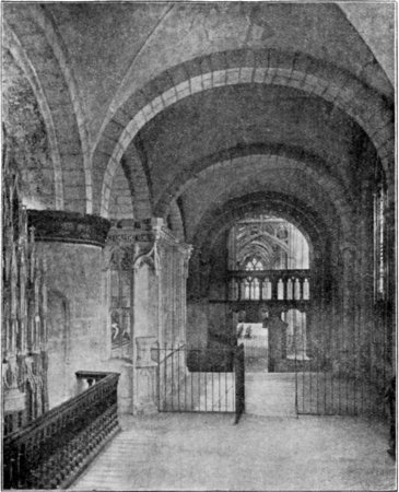 NORTH AMBULATORY OF THE CHOIR, LOOKING WEST.