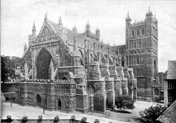 EXETER CATHEDRAL--FROM THE SOUTH-WEST. The Photochrom. Co. Ld. Photo.