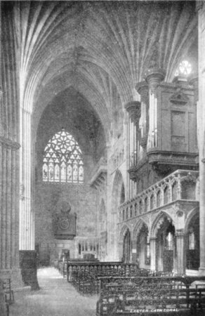 THE TRANSEPT, NORTH, SHOWING THE ORGAN AND CLOCK. The Photochrom. Co. Photo.