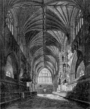 THE CHOIR BEFORE RESTORATION (FROM AN ENGRAVING AFTER CHARLES WILD).
