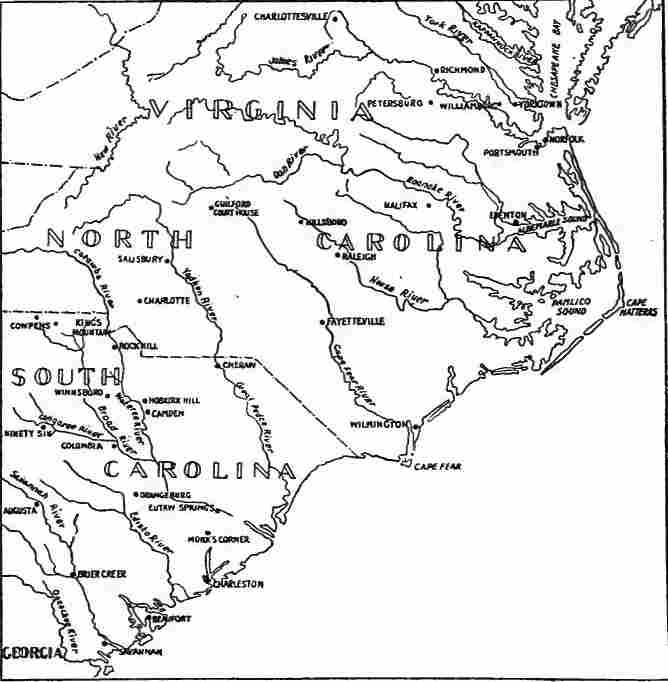 Morristown, New Jersey, to Head of Elk, Maryland (1777) (Based on map in G.O. Trevelyan, The American Revolution, Part. III, op. p. 492).