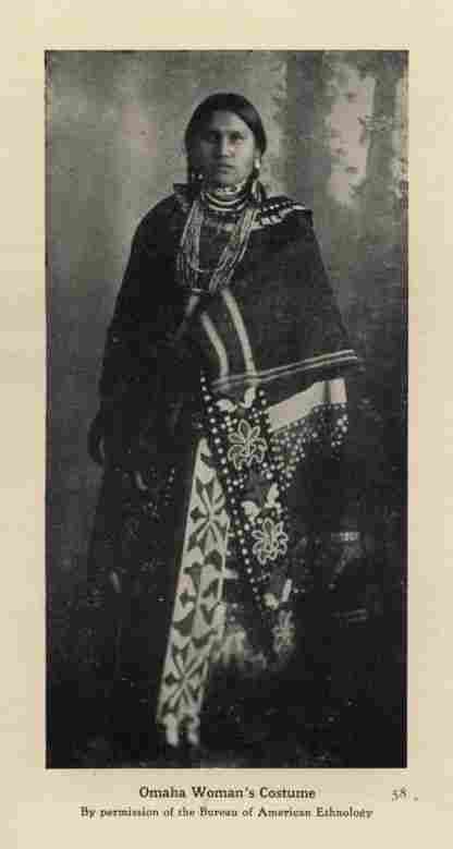 Omaha Woman's Costume. By permission of the Bureau of American Ethnology