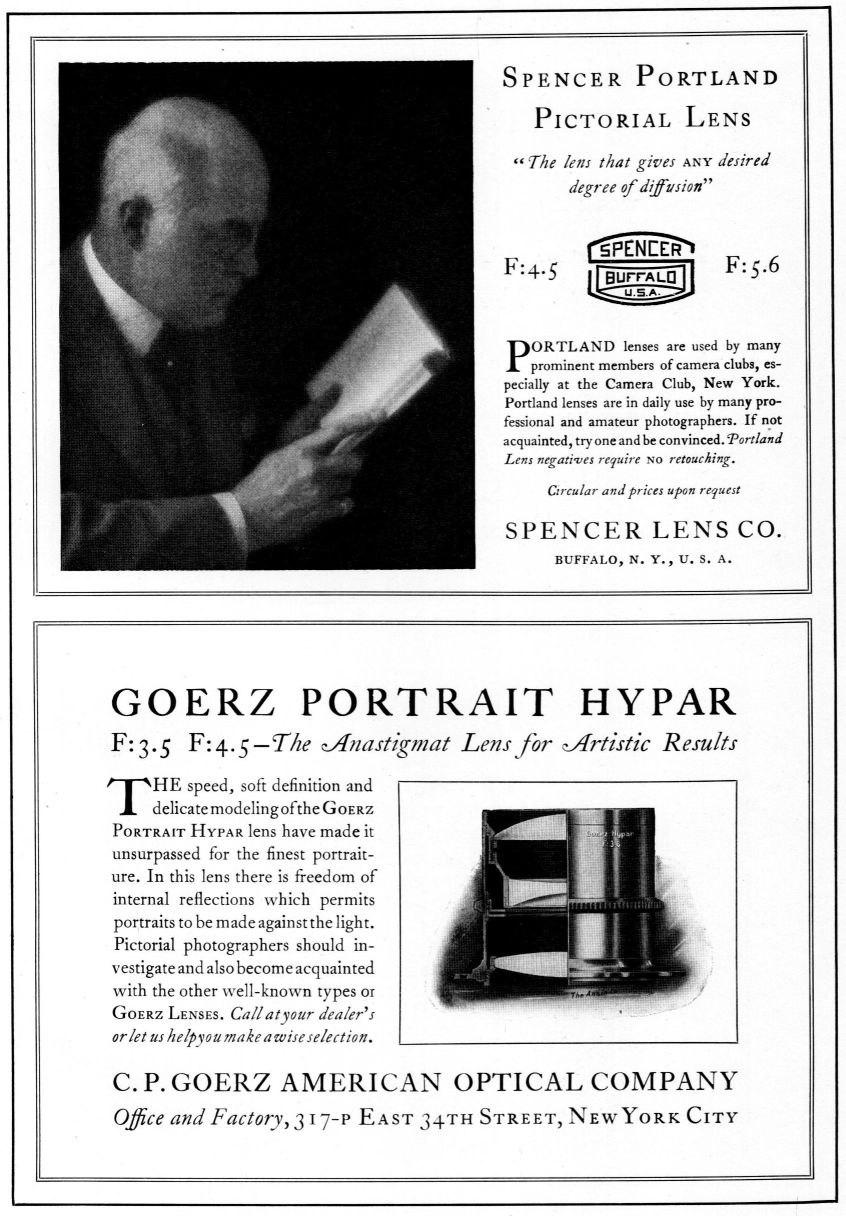 Advertisements: Spencer Lens Co. and C. P. Goerz American Optical Company