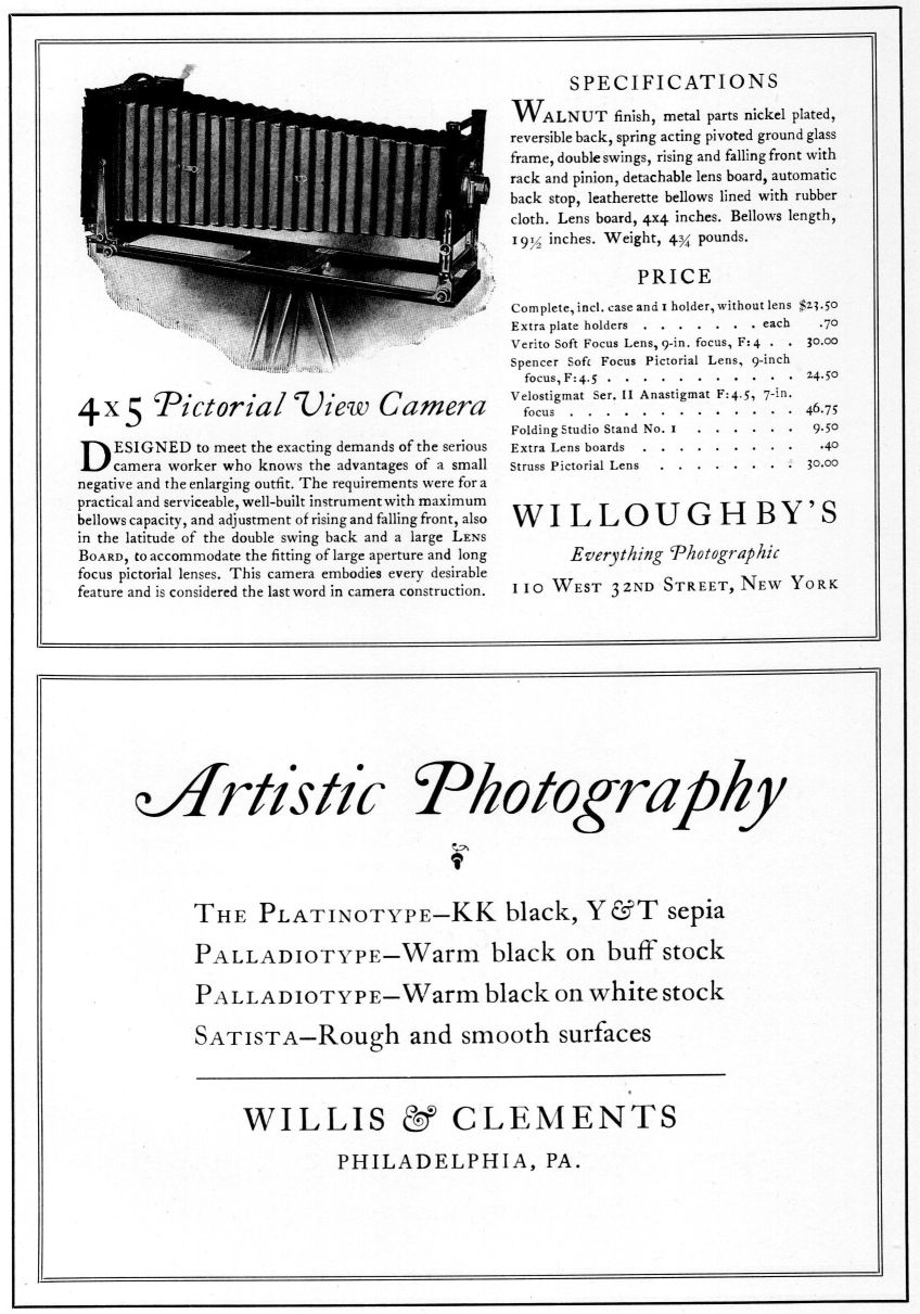 Advertisements: Willoughby's and Willis & Clements