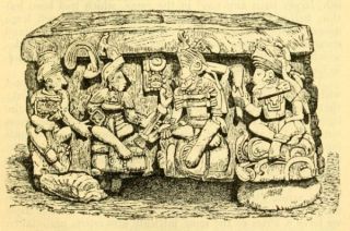 BAS-RELIEF ON WEST SIDE OF ALTAR AT COPAN.