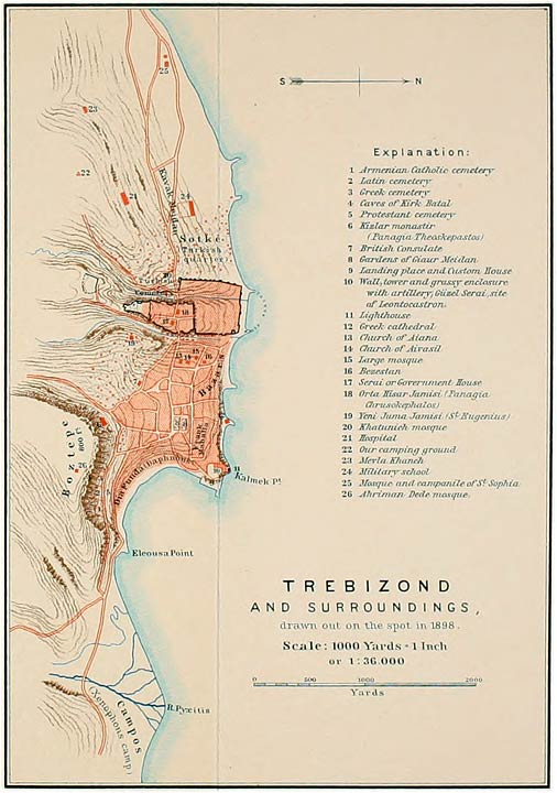 TREBIZOND AND SURROUNDINGS, drawn out on the spot in 1898.