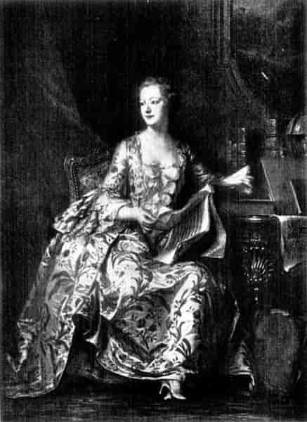 Portrait of Madame de Pompadour. De la Tour.