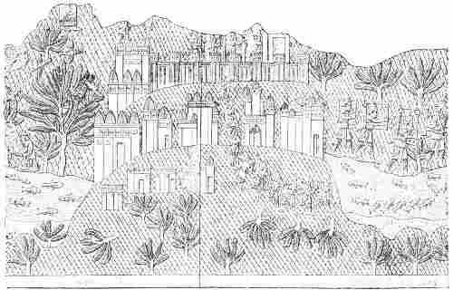 Fig. 39.—View of a Town and its Palaces. Kouyundjik. From Layard.