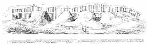 Fig. 100.—Façade of a ruined building at Warka; from Loftus.