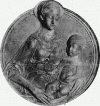 81. Marmorrelief der Madonna von Mino da Fiesole.